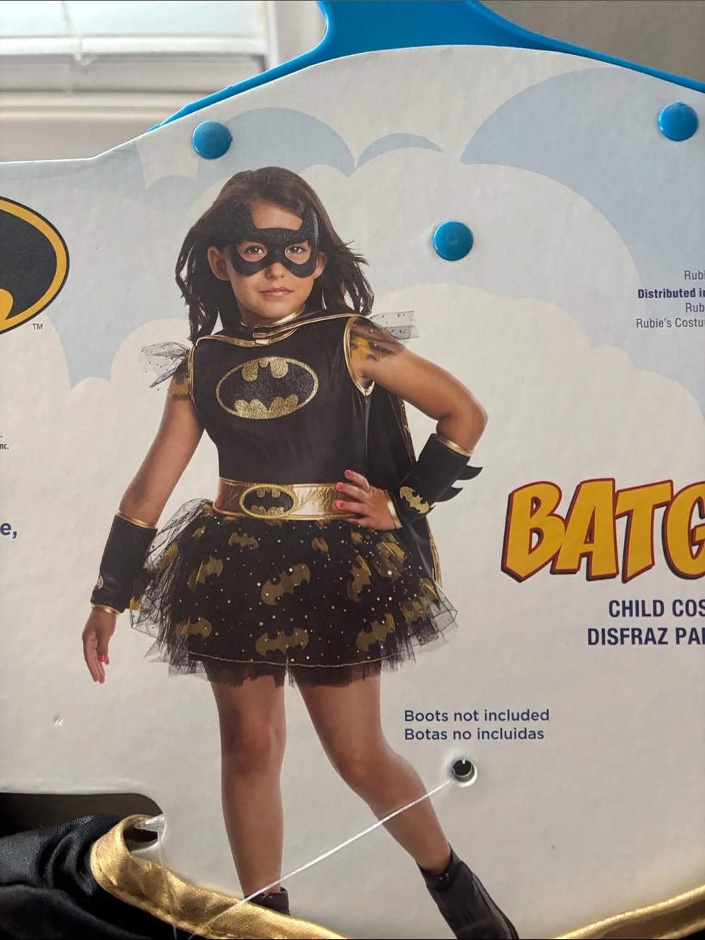 Batgirl Kids Costume - Black and Gold Size M 8-10